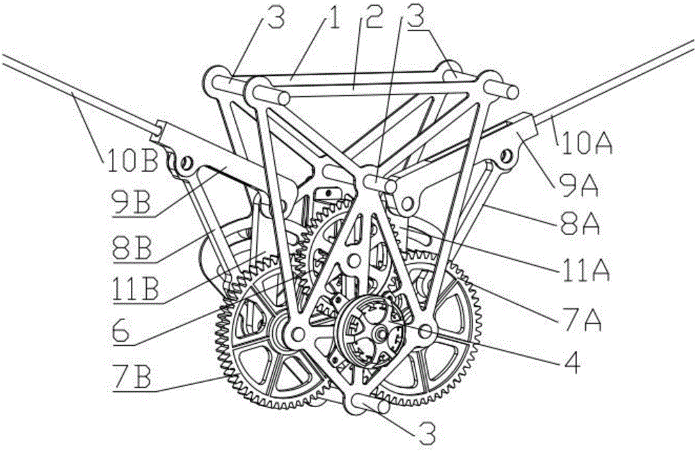 Flapping-wing flapping angle changing mechanism