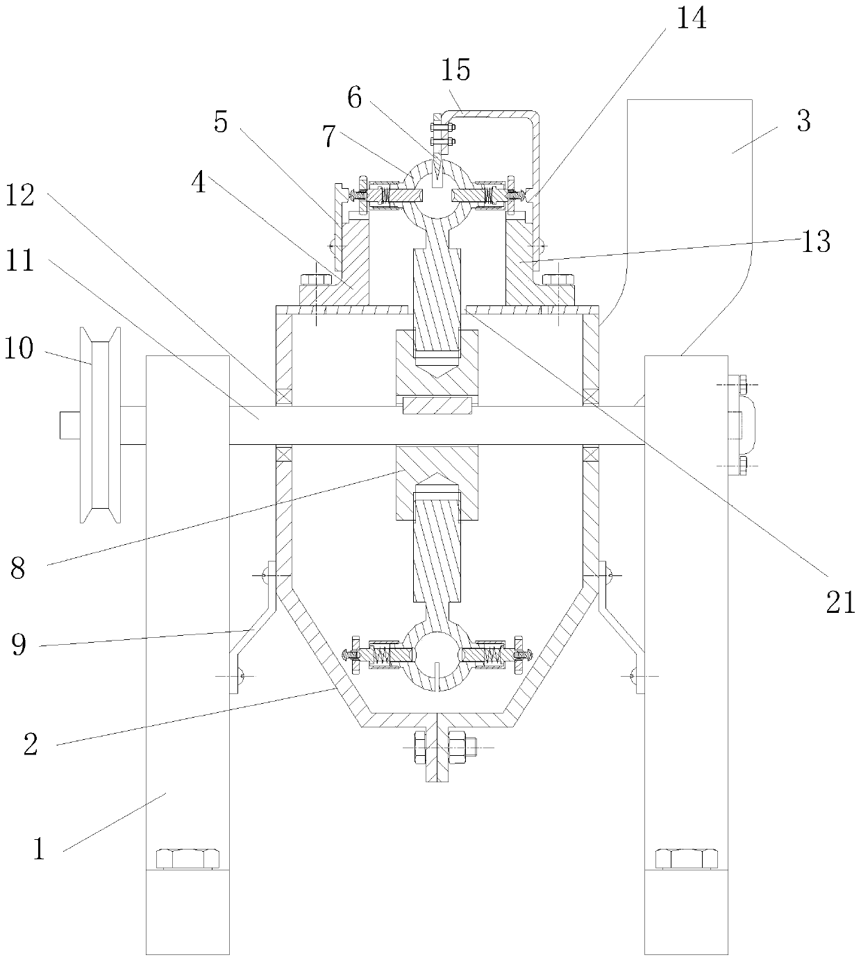 A kind of rotary-cut gorgon shell cracking device