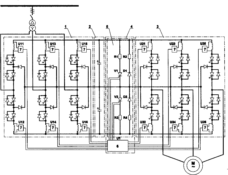 Three-level integrated gate commutation thyristor voltage source inverter bridge arm through protector