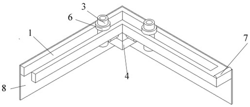 Auxiliary tool for vertical installation of internal and external corners of transverse keel and use method of auxiliary tool