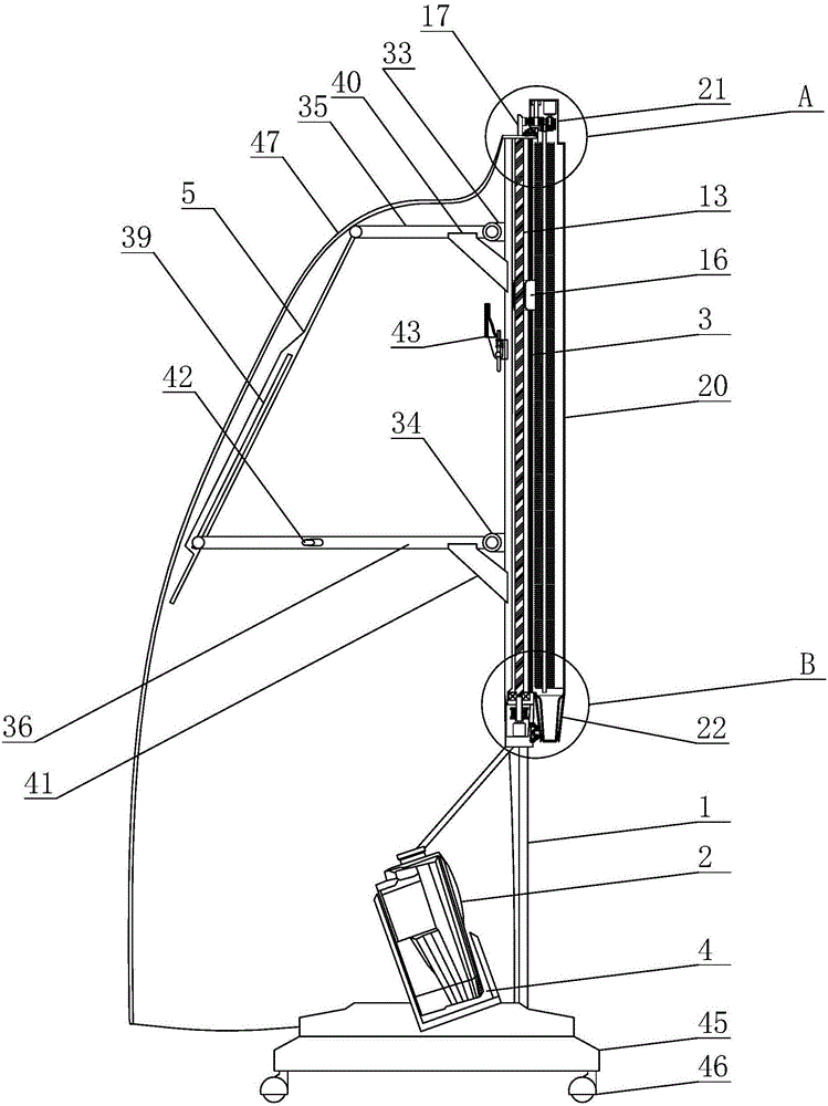 Rear projection type projecting and teaching integrated device