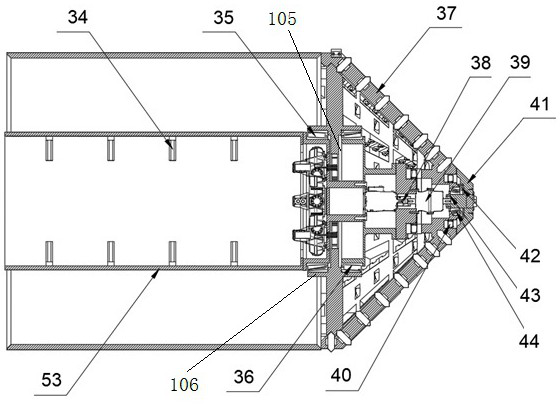 Multi-stage decoupling conical cutter head for full-section tunnel boring machine