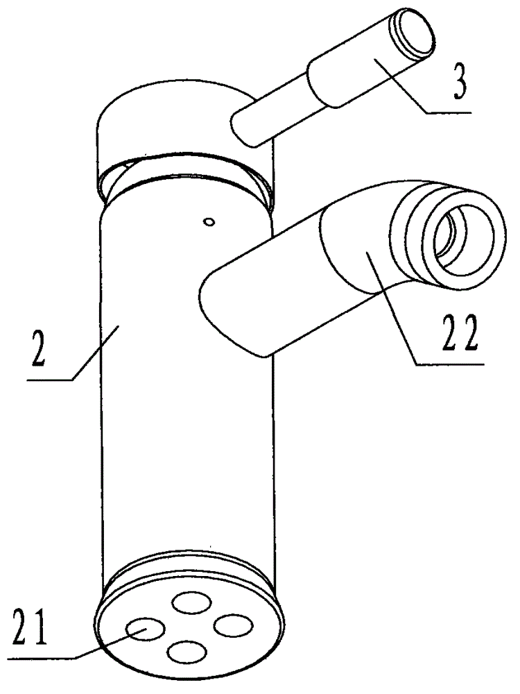 A four-way switching hot and cold mixing faucet