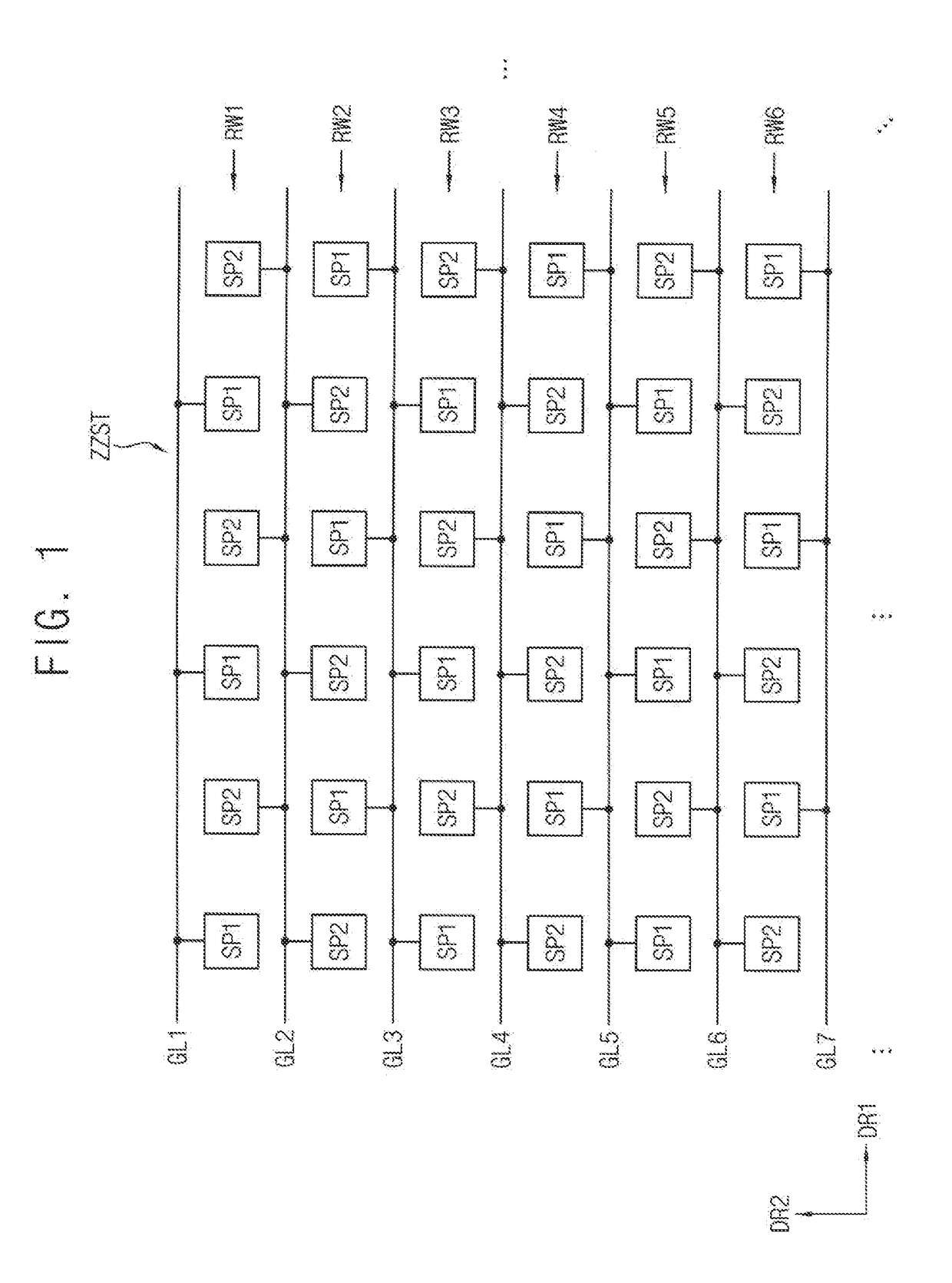 Display panel having zigzag connection structure and display device including the same