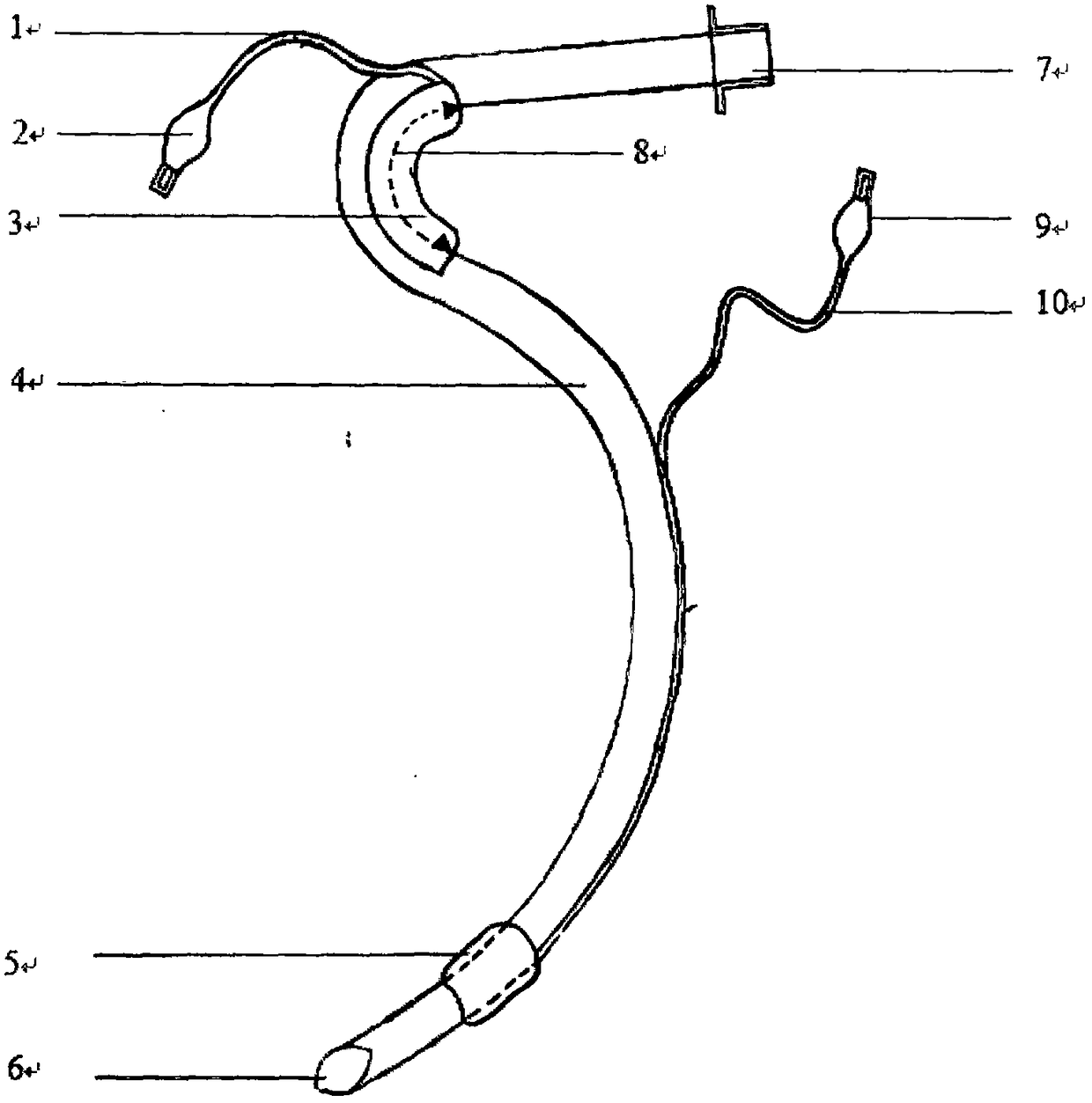Nose-passing tracheal catheter with double cuffs