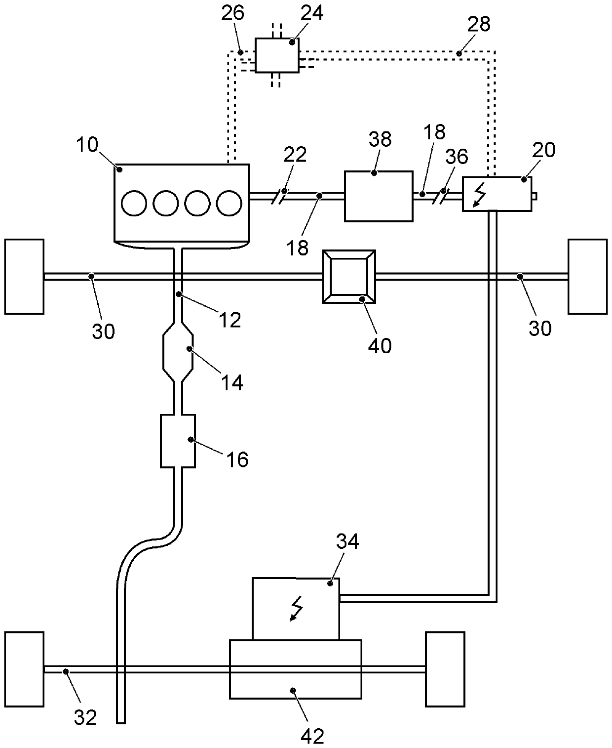 Method and device for regeneration of a particulate filter in a motor vehicle with a hybrid drive