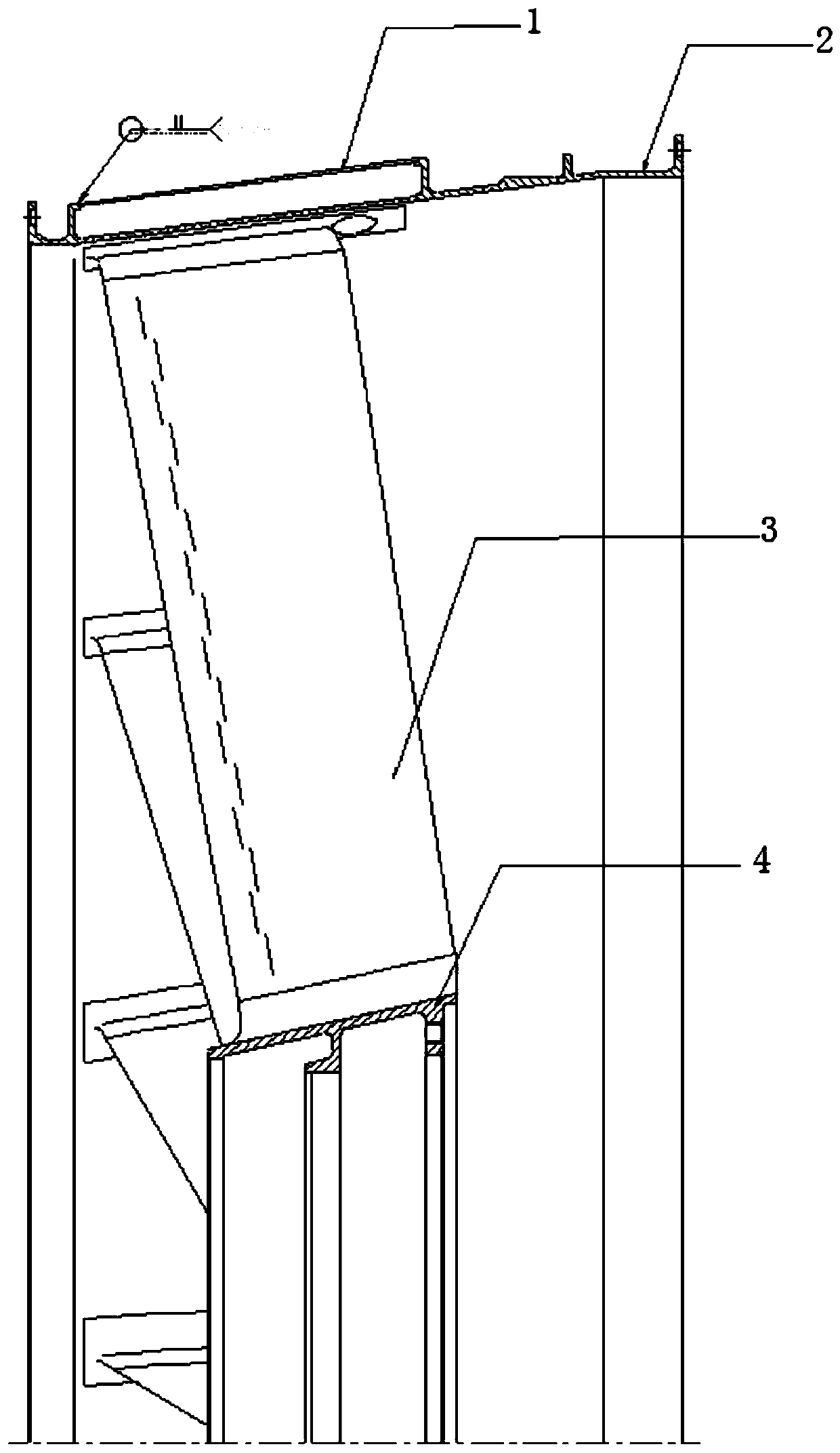 Electron beam welding method of thin-walled casing gas-collecting hood structure