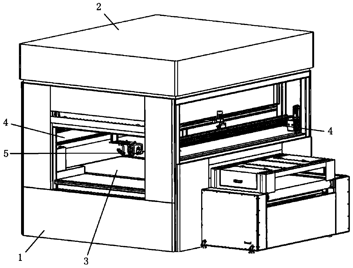 Staggered spraying machine and staggered spraying process