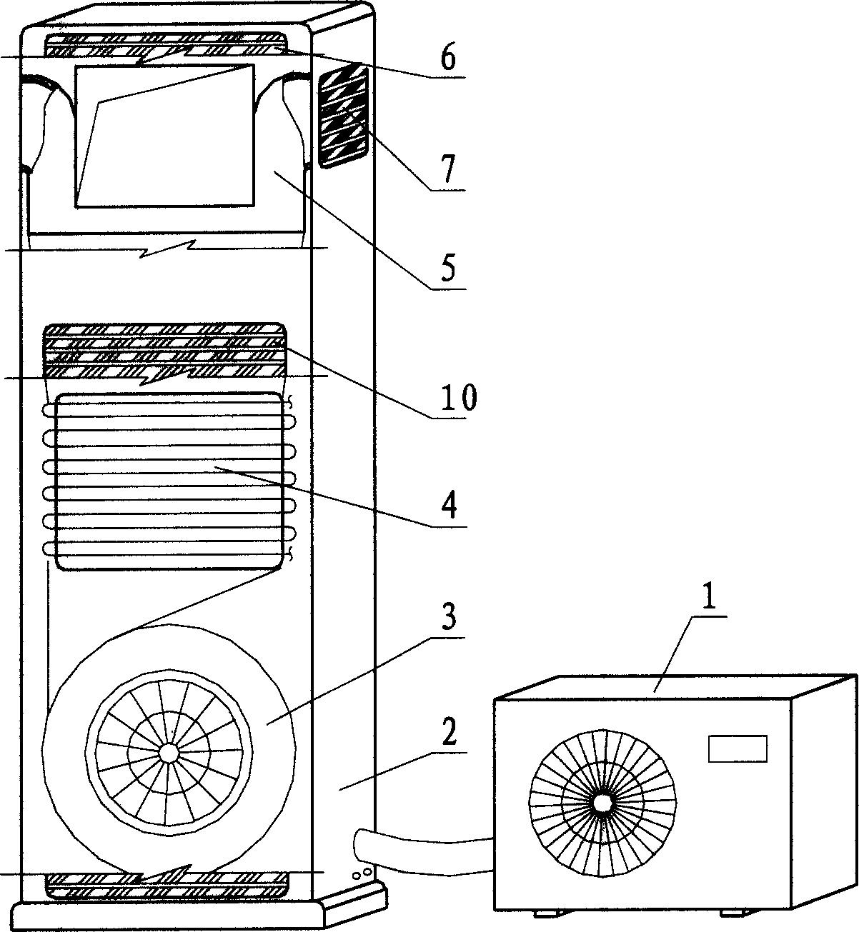 Cabinet air-conditioner with multi-directional air-blowing