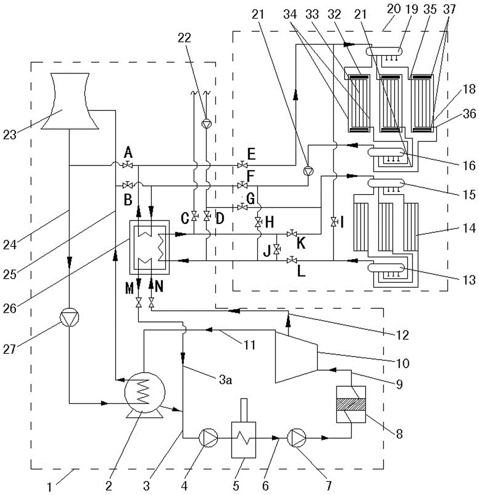 Modular radiation heat exchange terminal and waste heat recovery radiation pipe network heat pump system