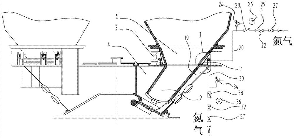 Purging device and process of blast furnace batch tank weighing system