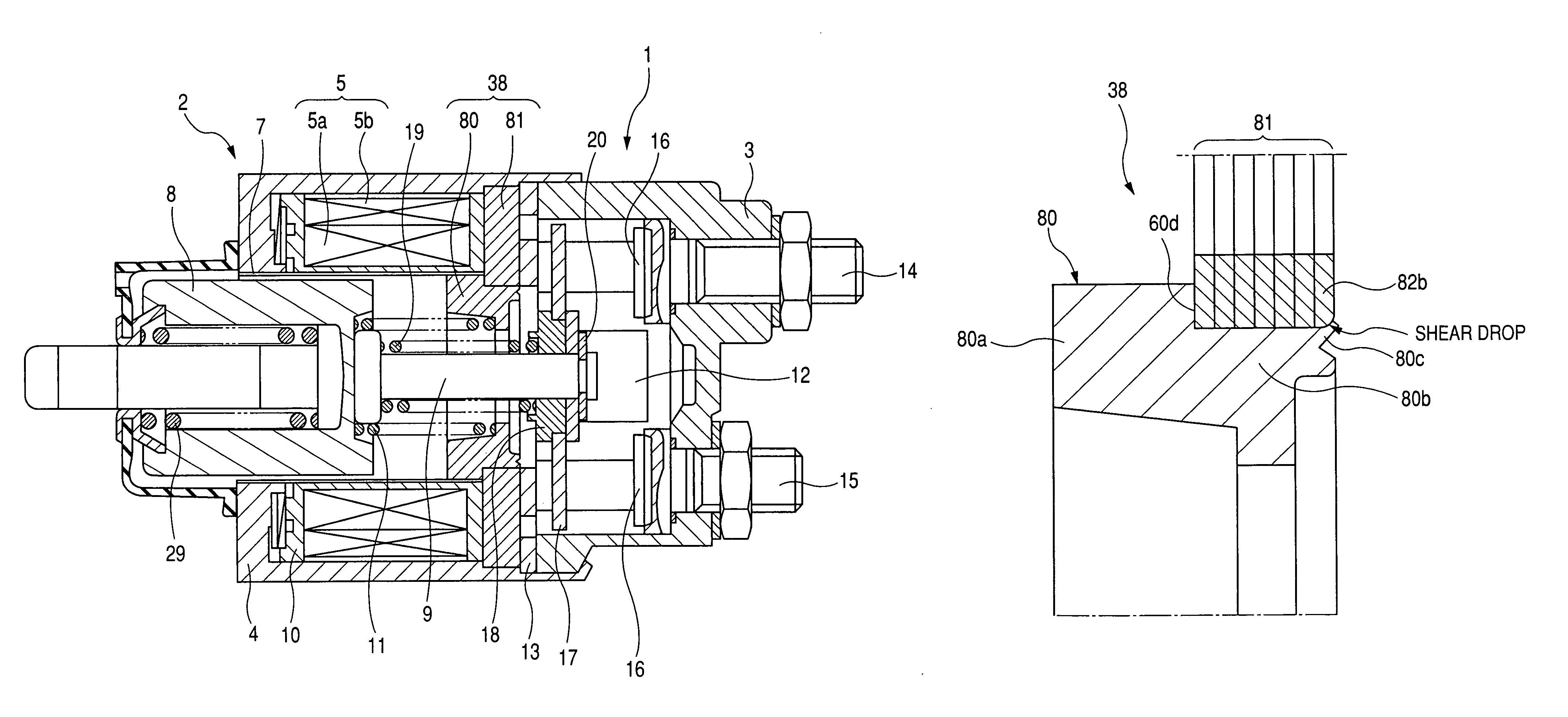 Magnet switch with magnetic core designed to ensure stability in operation thereof