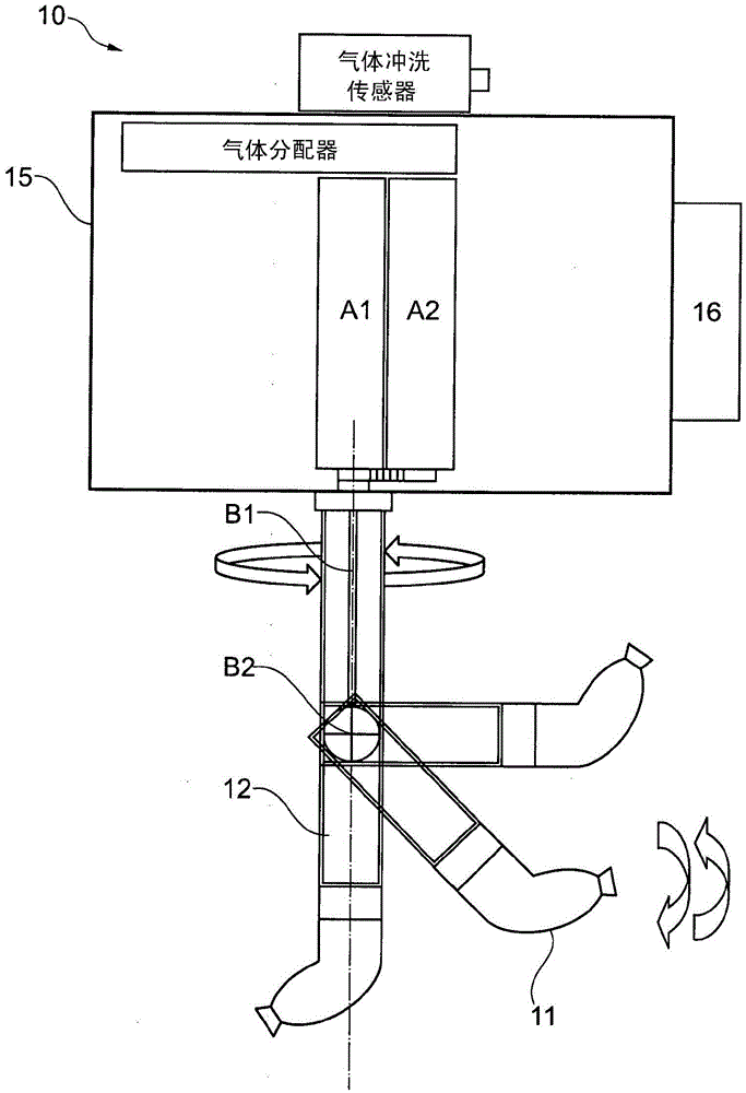 Application system with cable-guided handling apparatus for moving an applicator