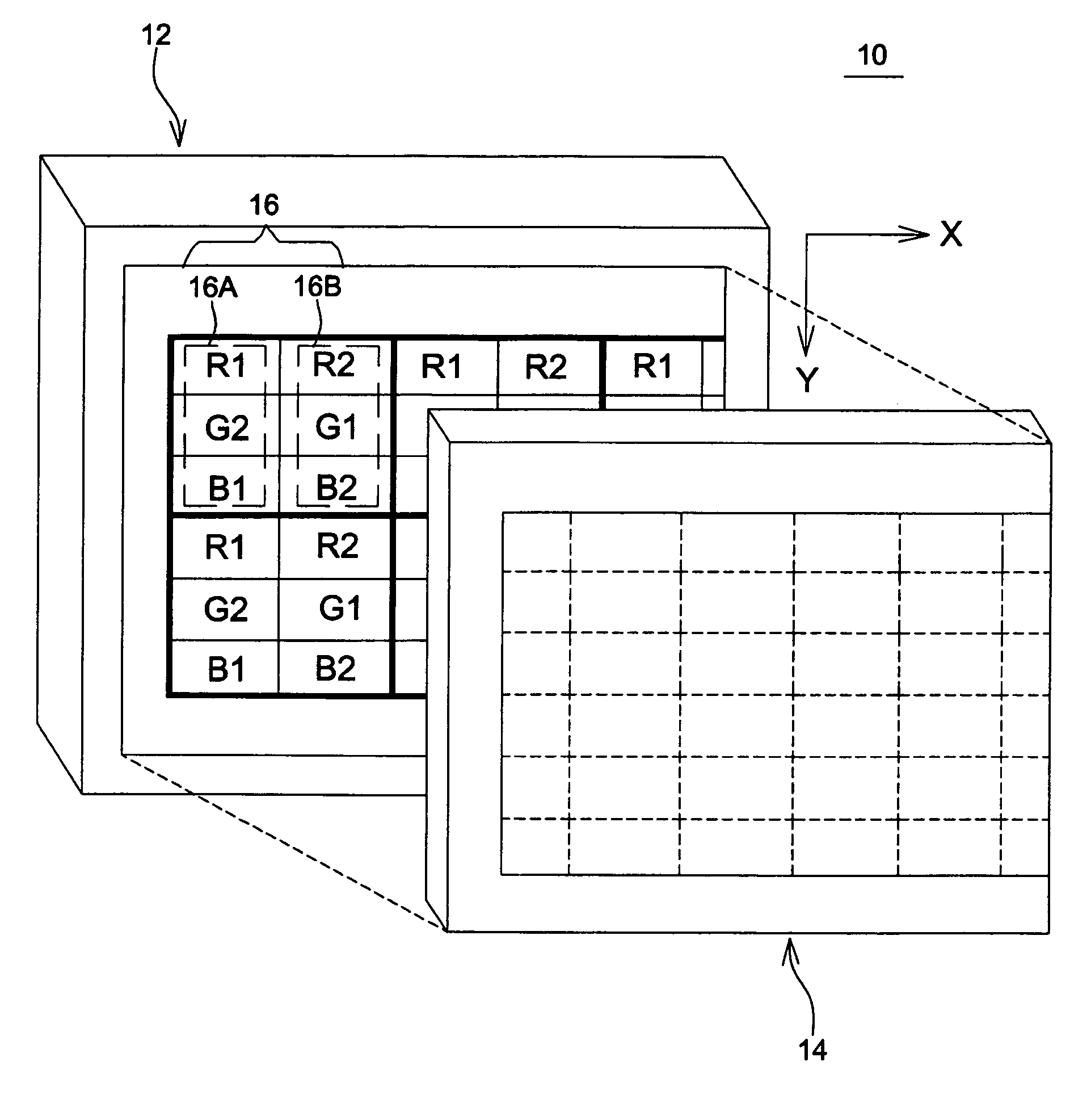 Image display device and optical element for forming stereoscopic image used in the same