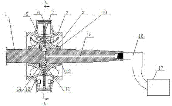 A centrifugal water pump with online adjustable blades