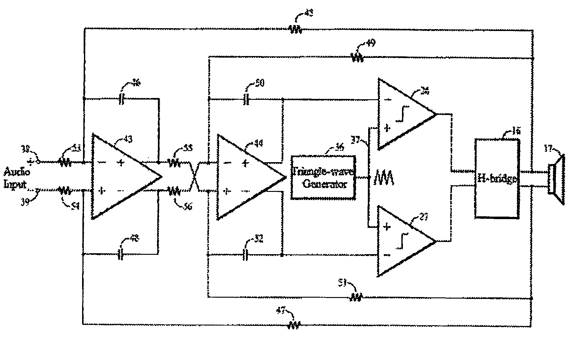 Switching amplifier and its modulation process