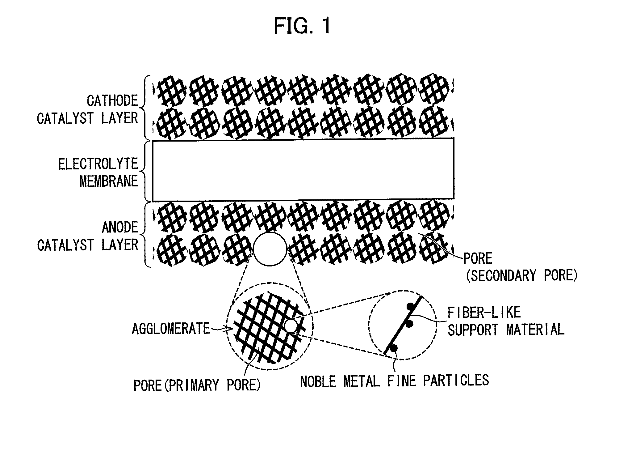 Catalyst layer for fuel cell membrane electrode assembly, fuel cell membrane electrode assembly using the catalyst layer, fuel cell, and method for producing the catalyst layer