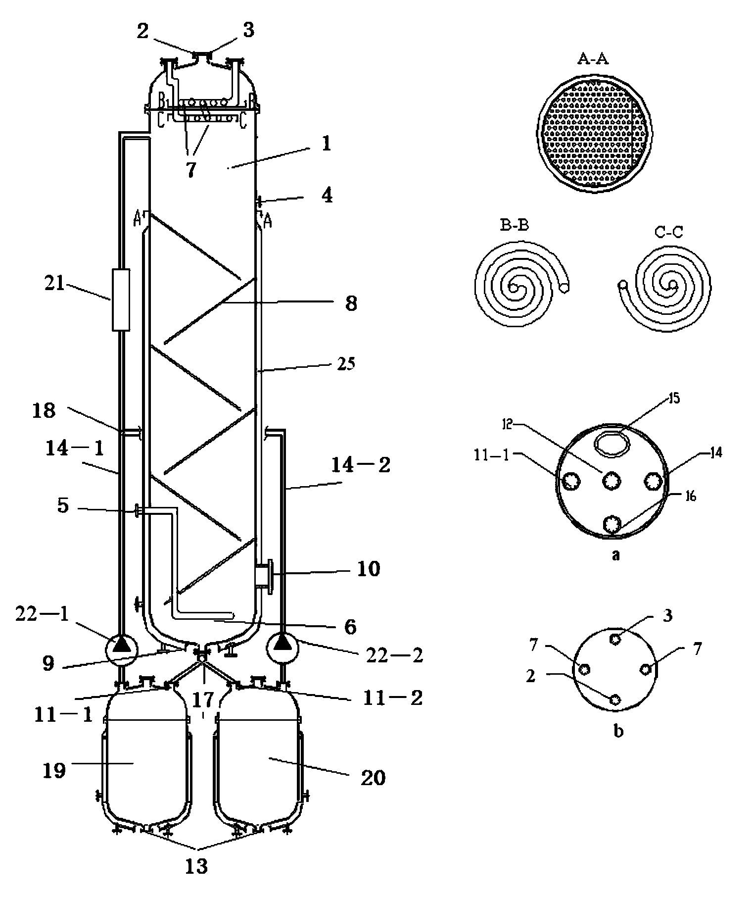 Method for producing adipic acid by oxidizing cyclohexane by utilizing air based on gas-liquid-solid multiphase reaction and separation synchronization reactor