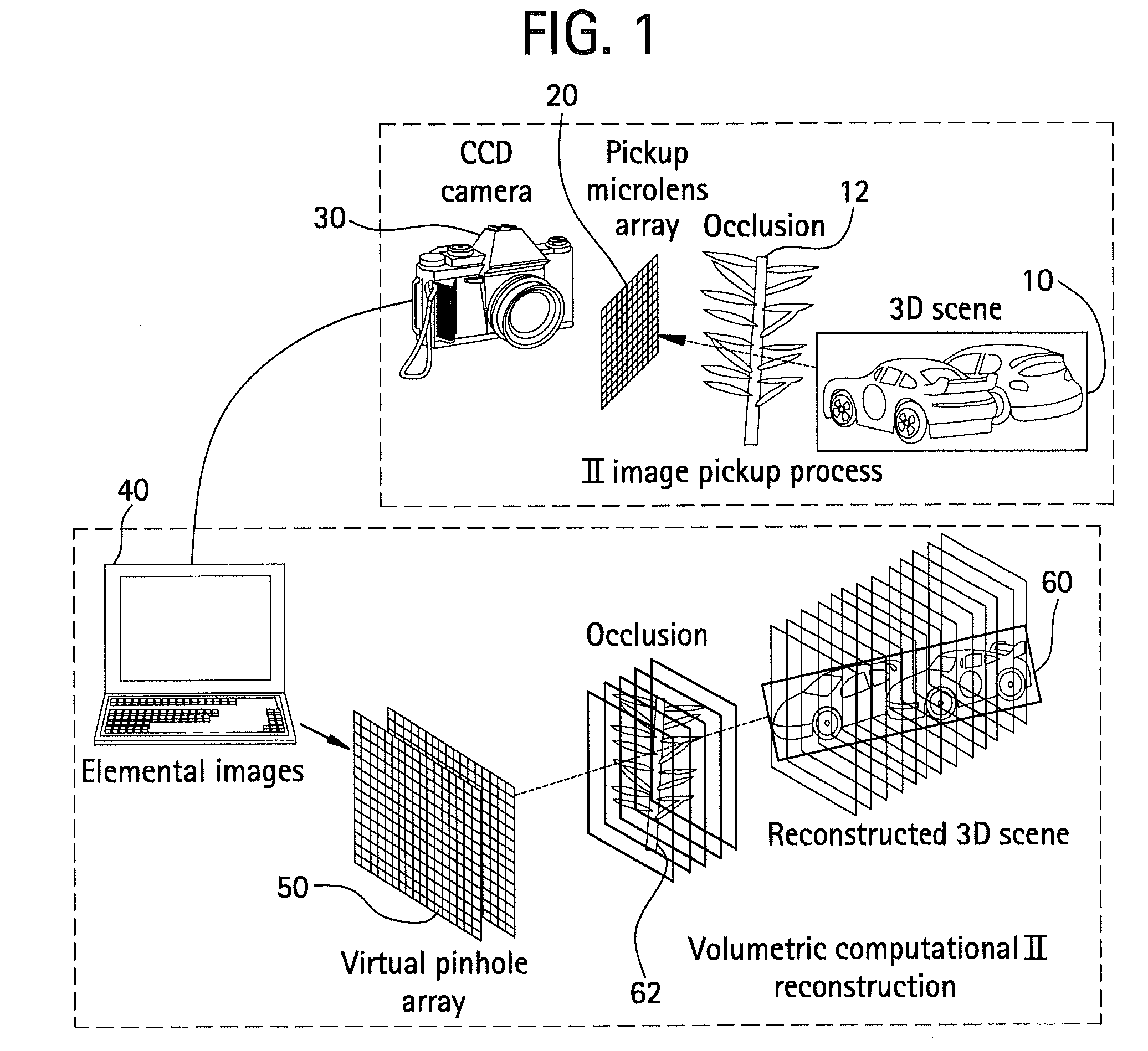 Method and system for recognition of a target in a three dimensional scene