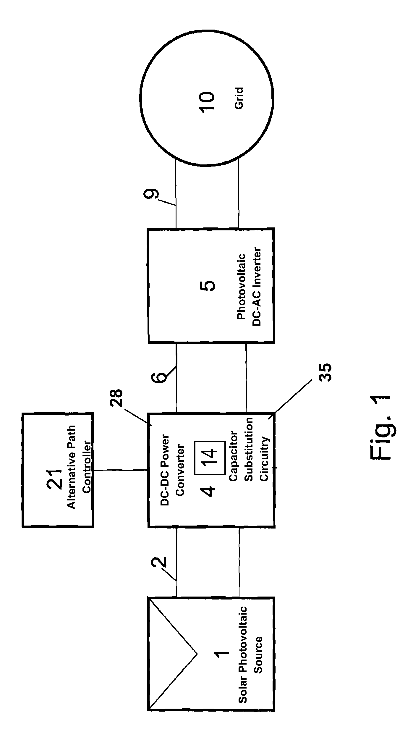 Solar power capacitor alternative switch circuitry system for enhanced capacitor life