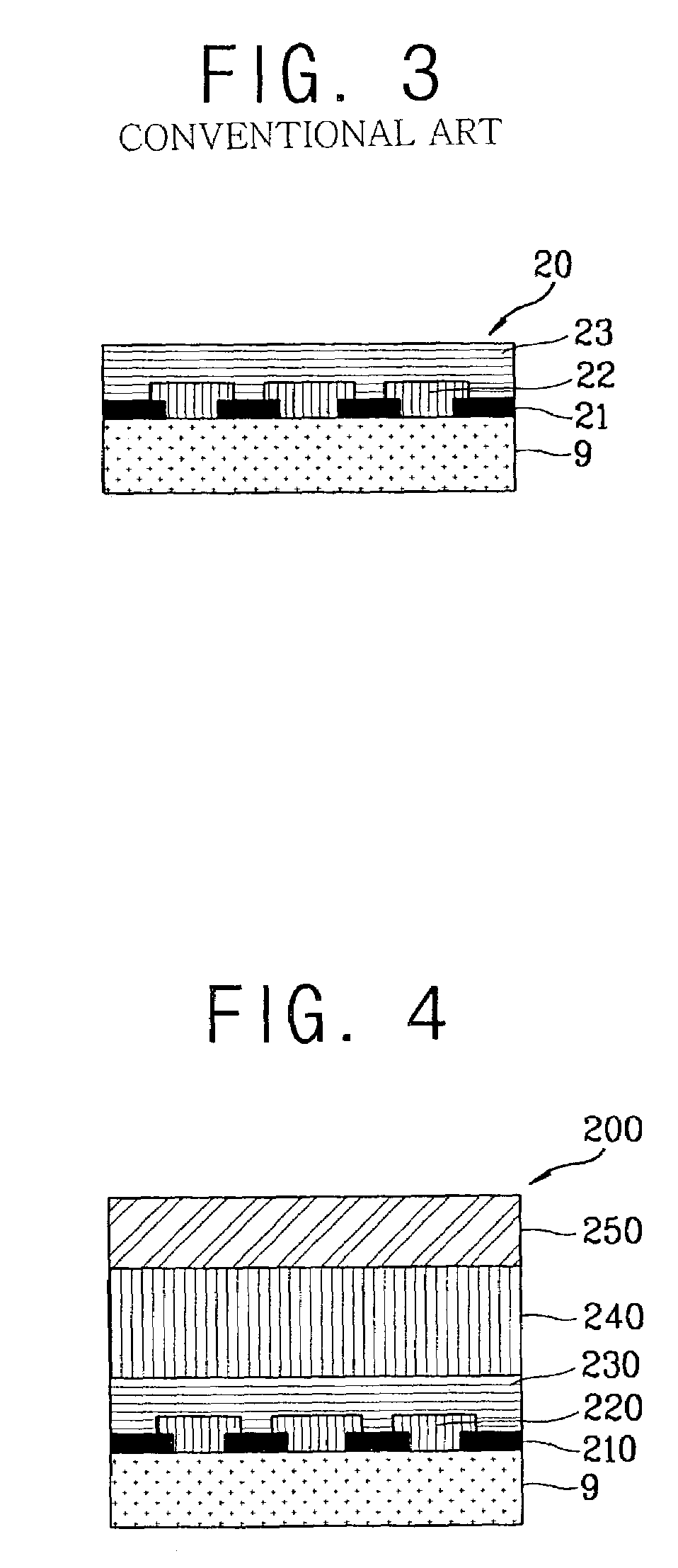 Element for a color flat panel display