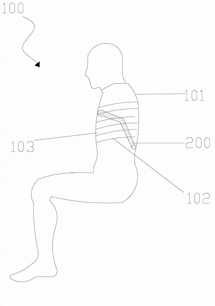 Device and method for calibrating sensitivity of chest displacement sensors in dummy in car crash test