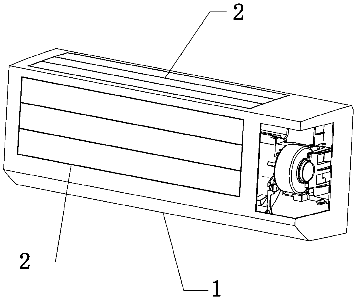 An air-conditioning indoor unit air inlet and outlet structure