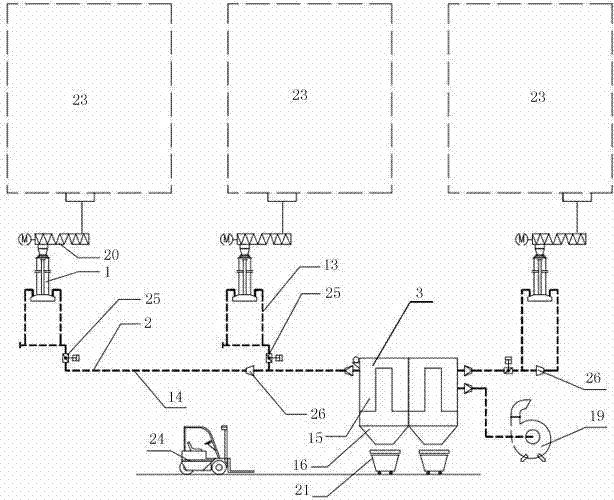 Dust suppression system for dust silo