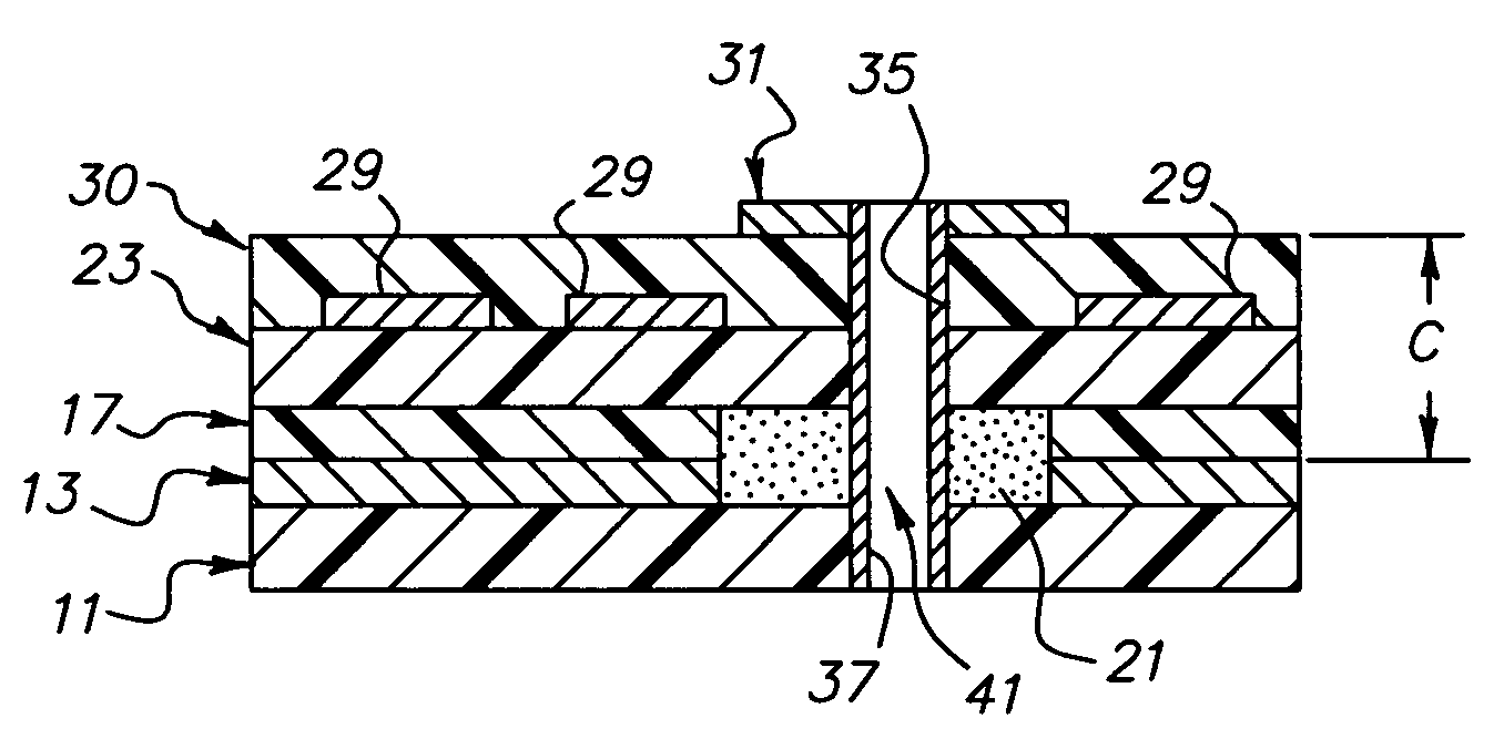 Circuitized substrate with internal resistor, method of making said circuitized substrate, and electrical assembly utilizing said circuitized substrate