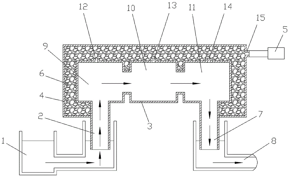 Ladder type decompression de-foaming device for increasing clear quality of molten glass