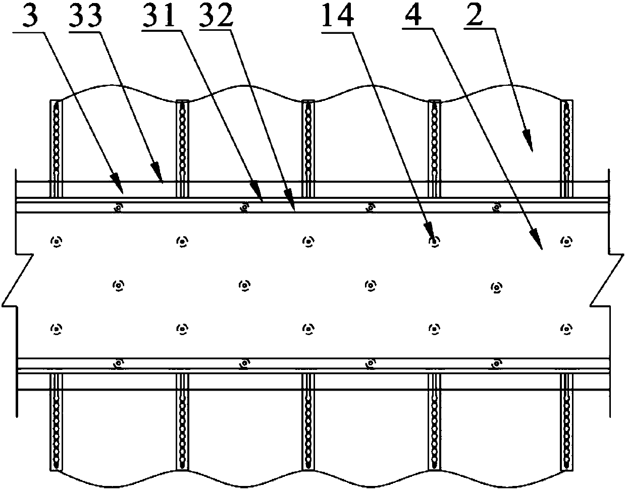 Tunnel structure for subway shield intervals and method for reinforcing strata