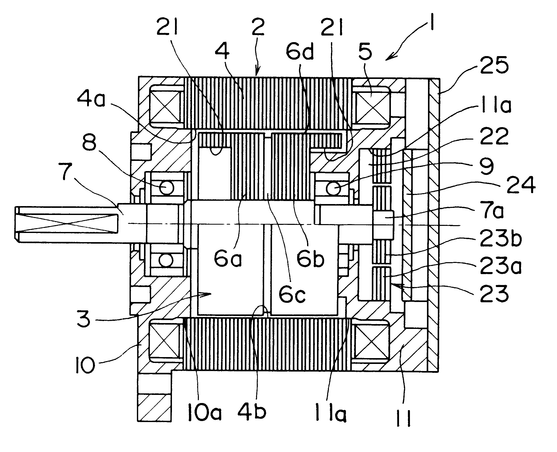 Construction of a motor with a built-in sensor