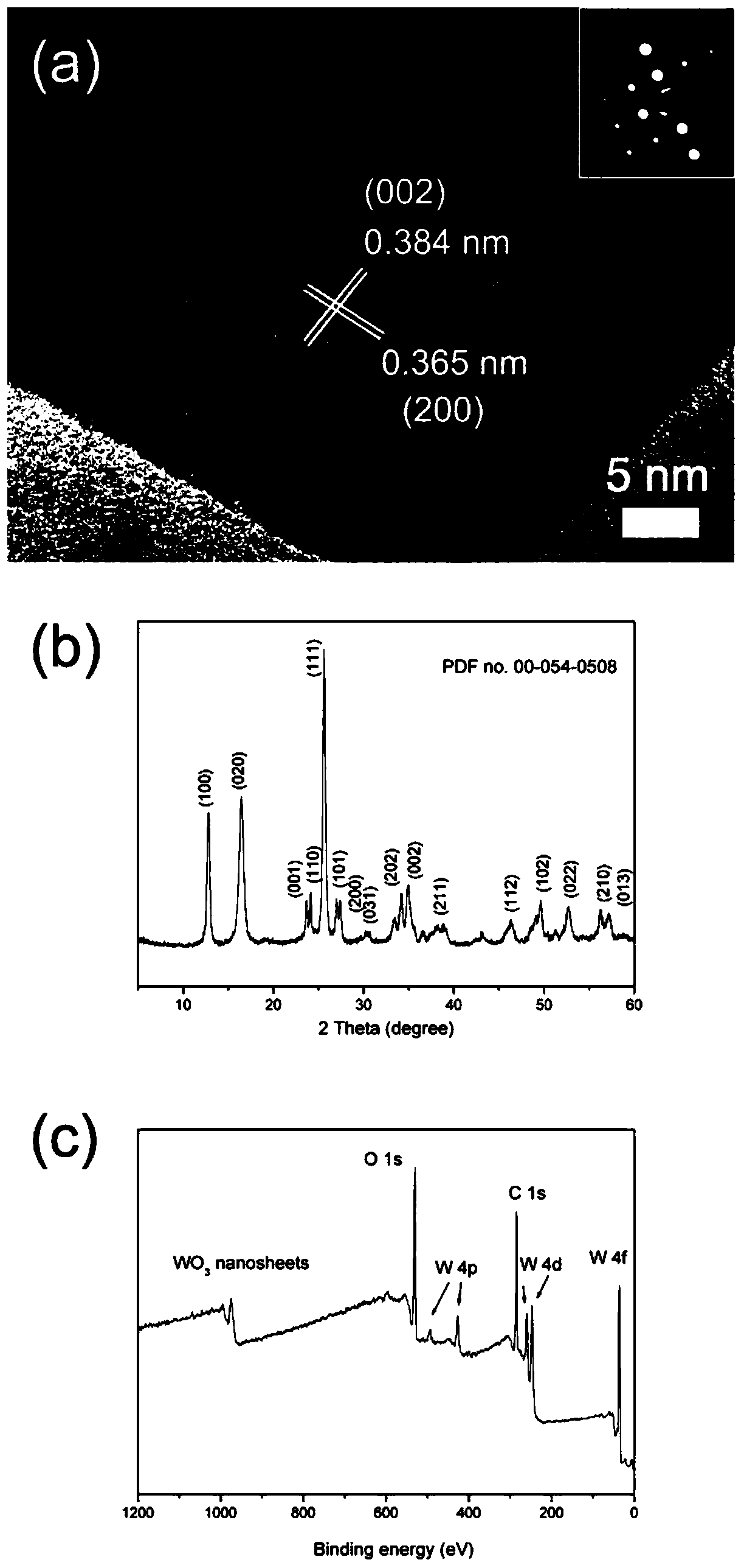A thickness-controllable wo for trimethylamine gas sensor  <sub>3</sub> Preparation method of nanosheets