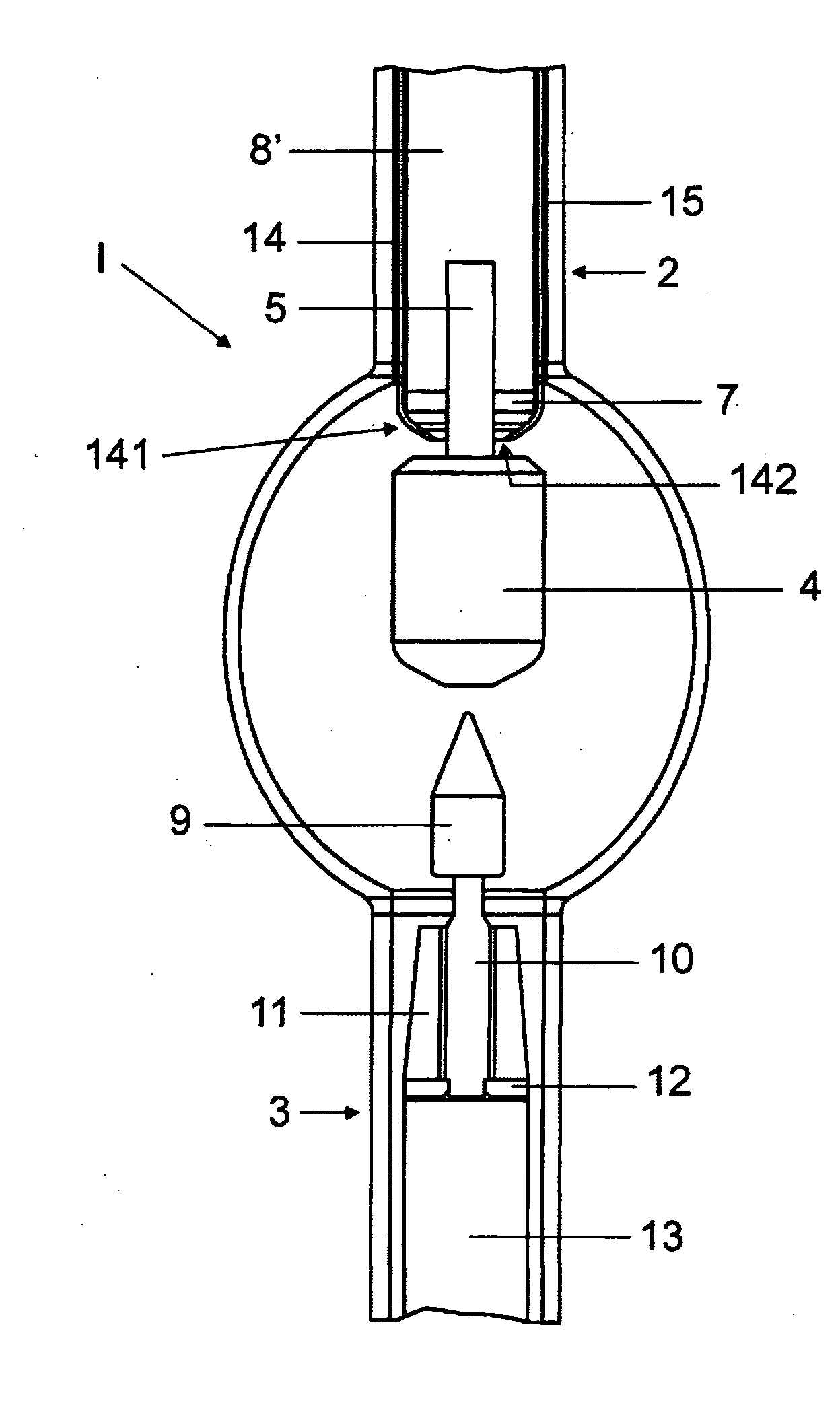 Discharge Lamp with a Holding Apparatus for the Electrodes