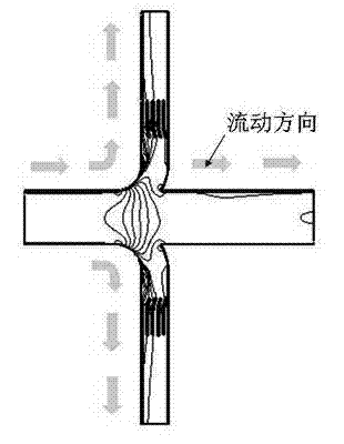 Rectangular section cross type shunting rectification cross joint