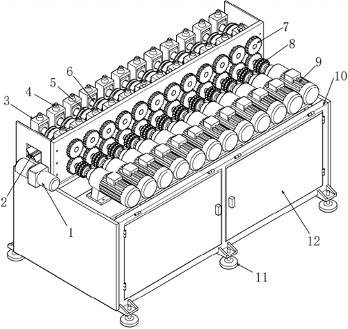 A continuous rolling and shrinking machine for x-shaped aluminum electric heating tube with four fins
