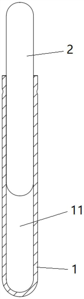 Implant cavity measuring rod and method with restoration guidance under tooth tip dislocation as reference