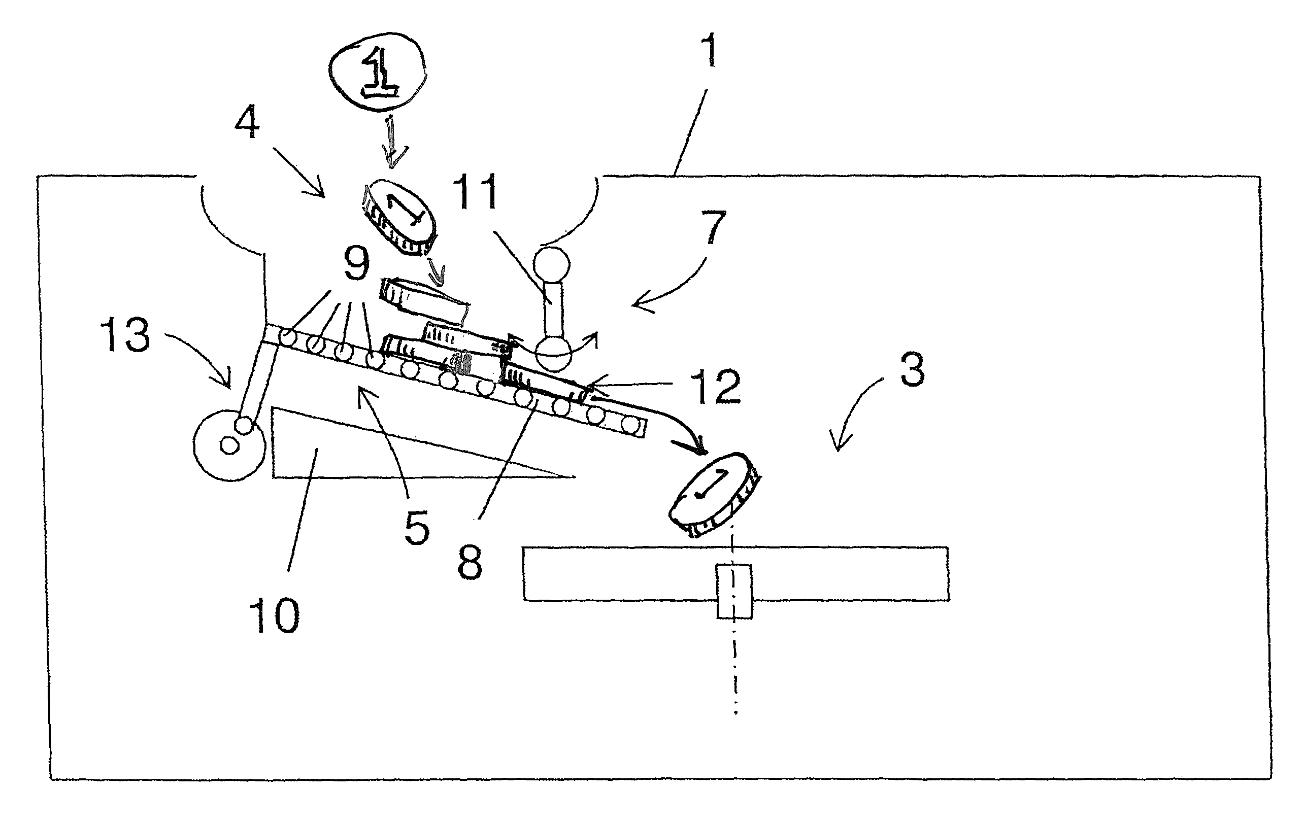 Device for receiving coins