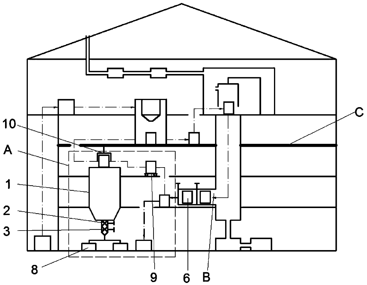 Unloading system for three-dimensional high-temperature continuous heat treatment production system