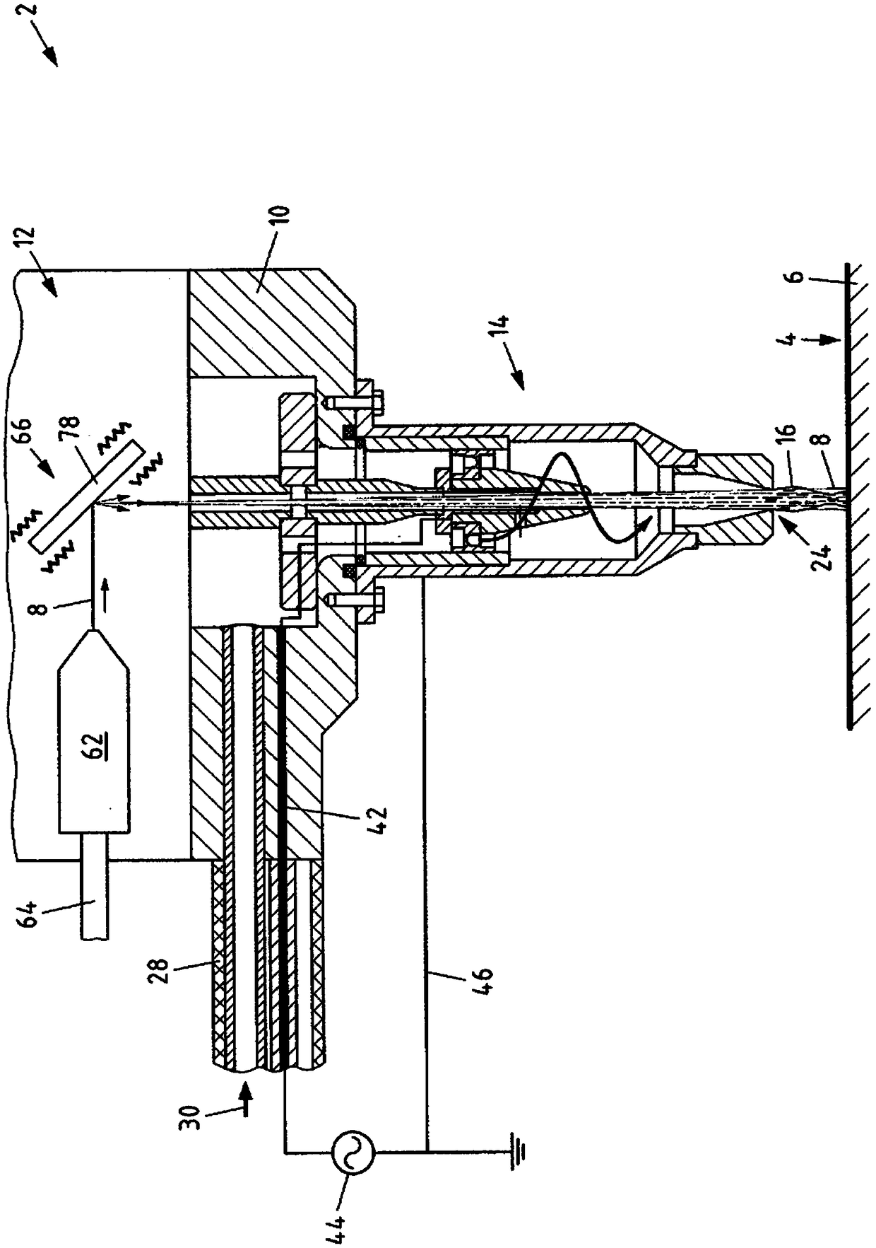 Device for working a surface of a workpiece by means of a laser beam and method for operating the device