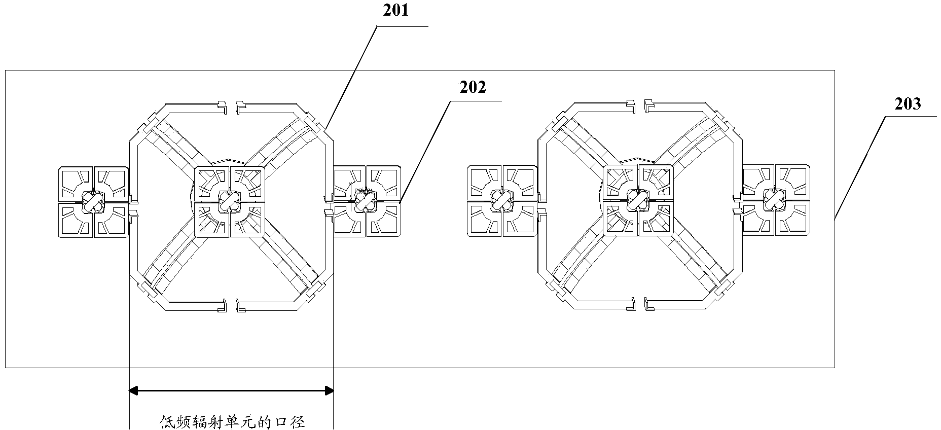 Low-frequency radiation unit and double-frequency antenna