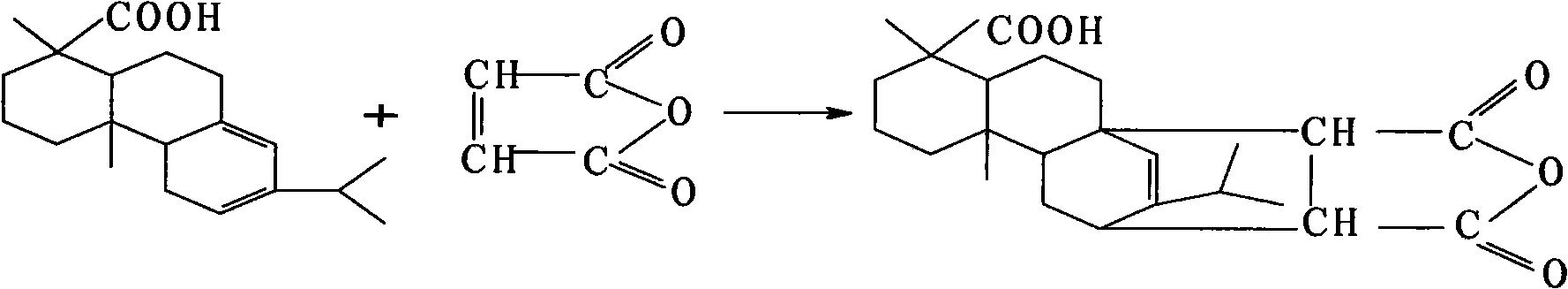 Preparation of maleated rosin polyethenoxy ether diester carboxyl acid natrium surfactant