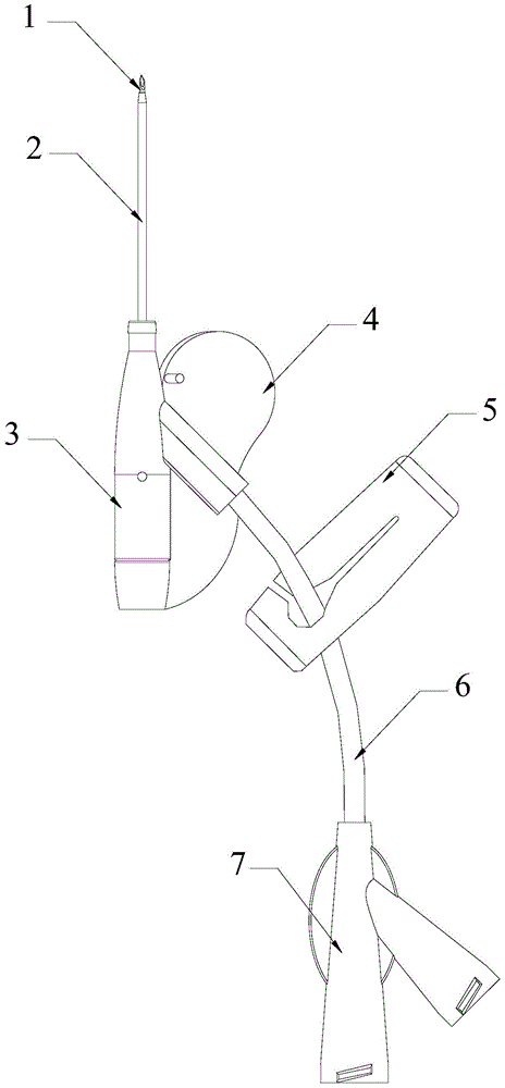 One-handed indwelling needle