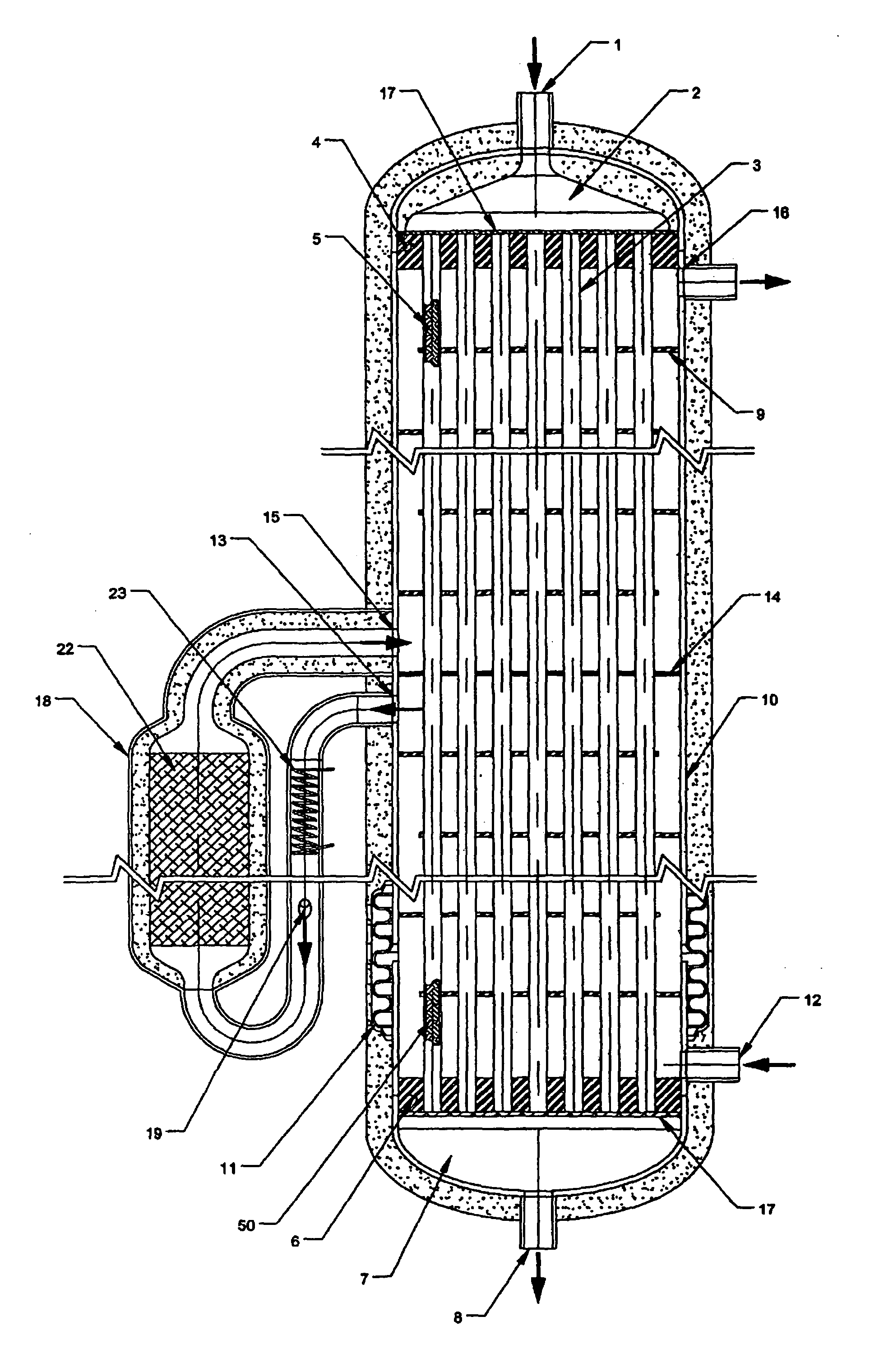 System for hydrogen generation through steam reforming of hydrocarbons and intergrated chemical reactor for hydrogen production from hydrocarbons