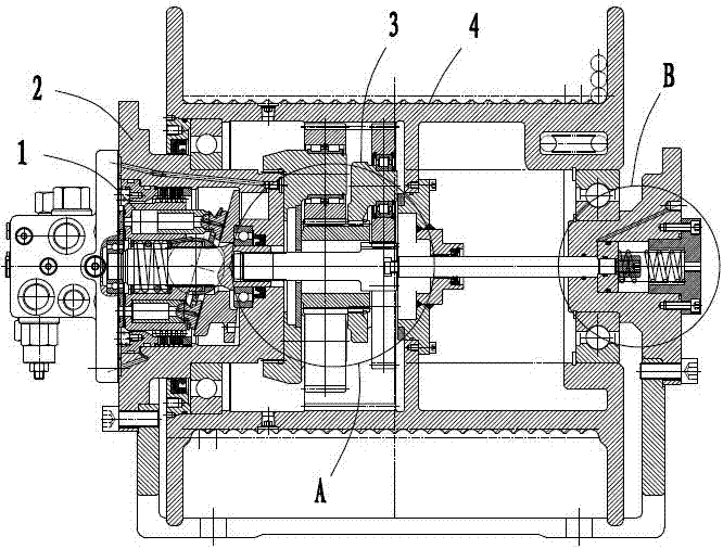 Hydraulic winch with pneumatic clutch