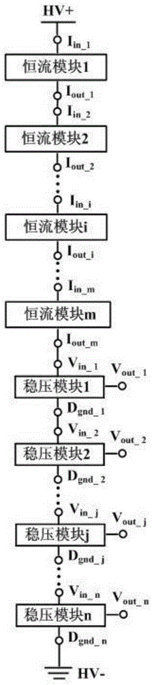 Current-extending constant-current circuit voltage divided direct-current auxiliary power supply
