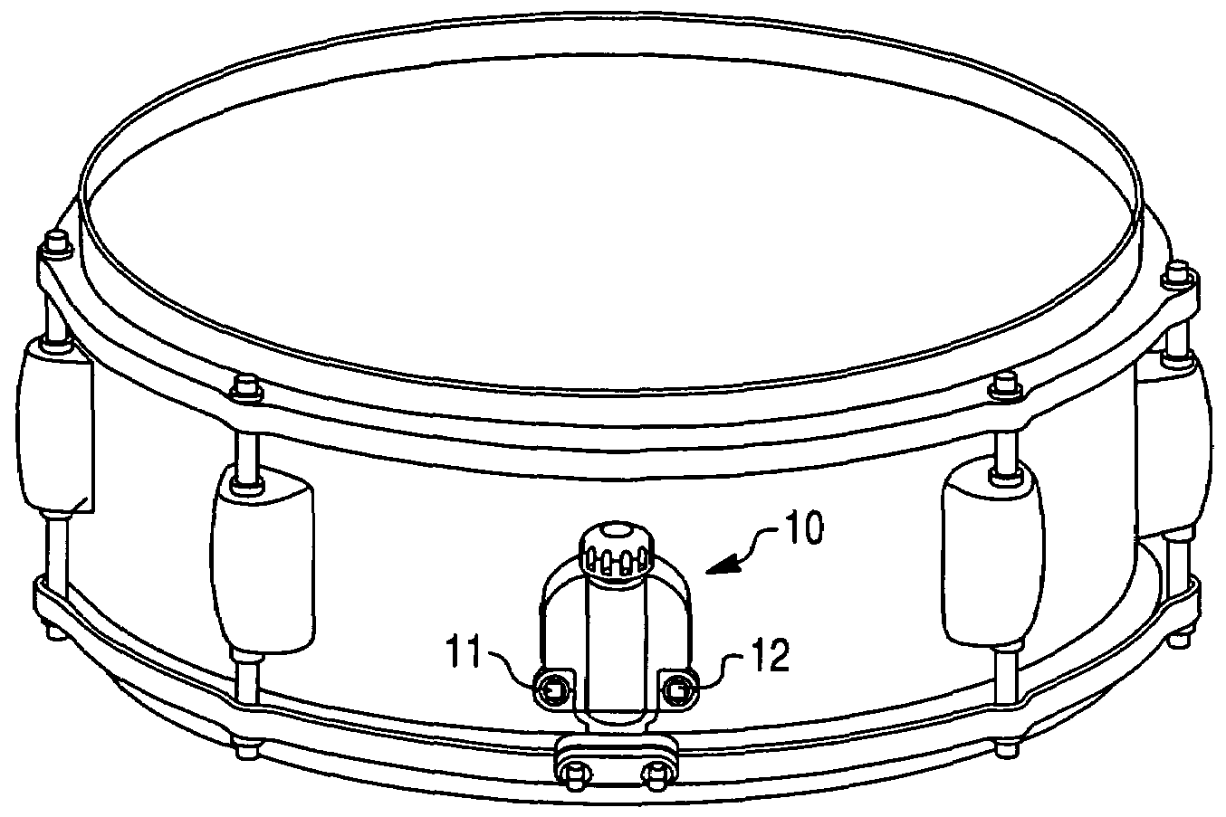 Snare tensioner for a snare drum