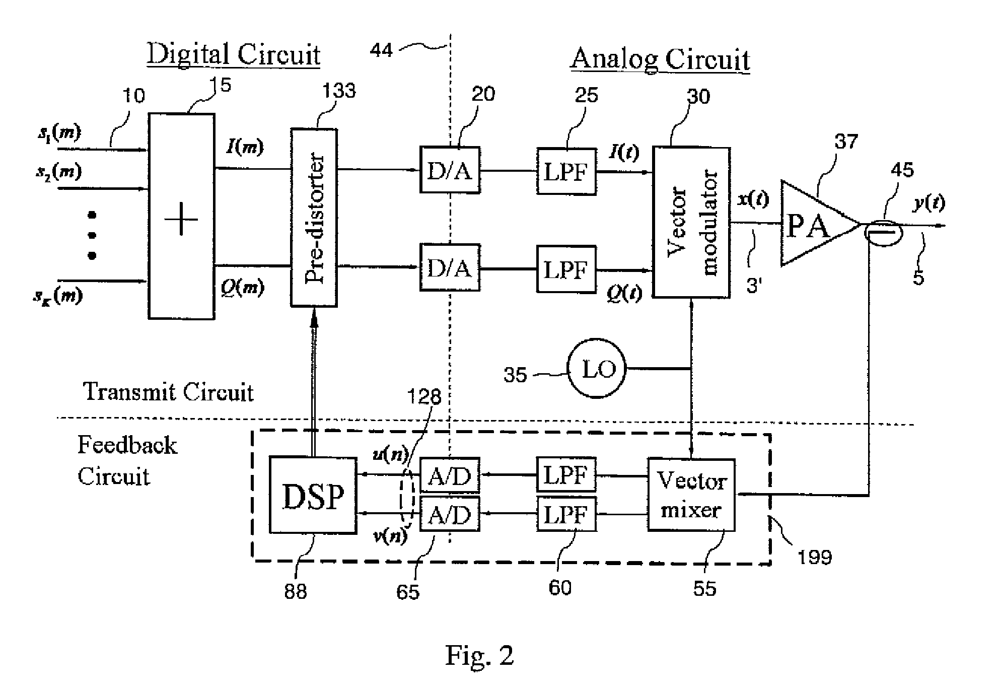 Multi-carrier amplifier linearization system and method