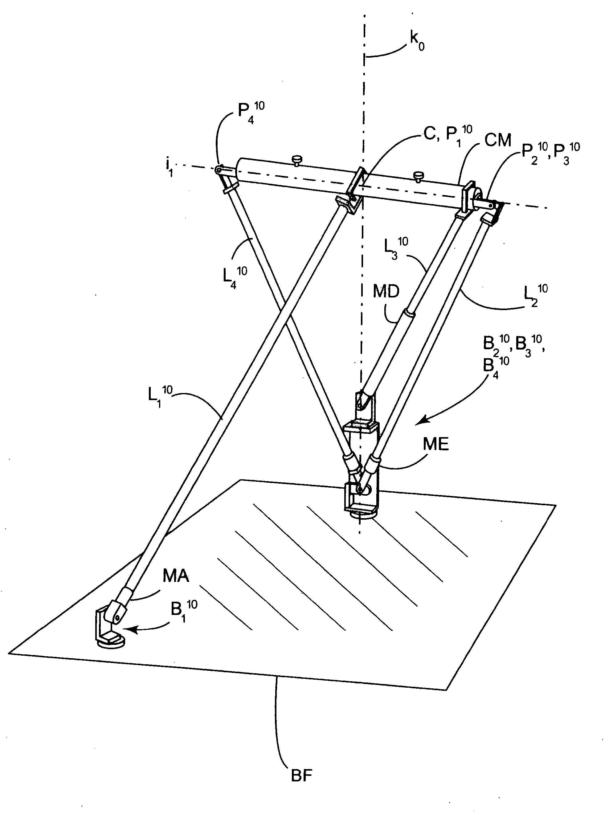 Parallel spherical mechanism with two degrees of freedom