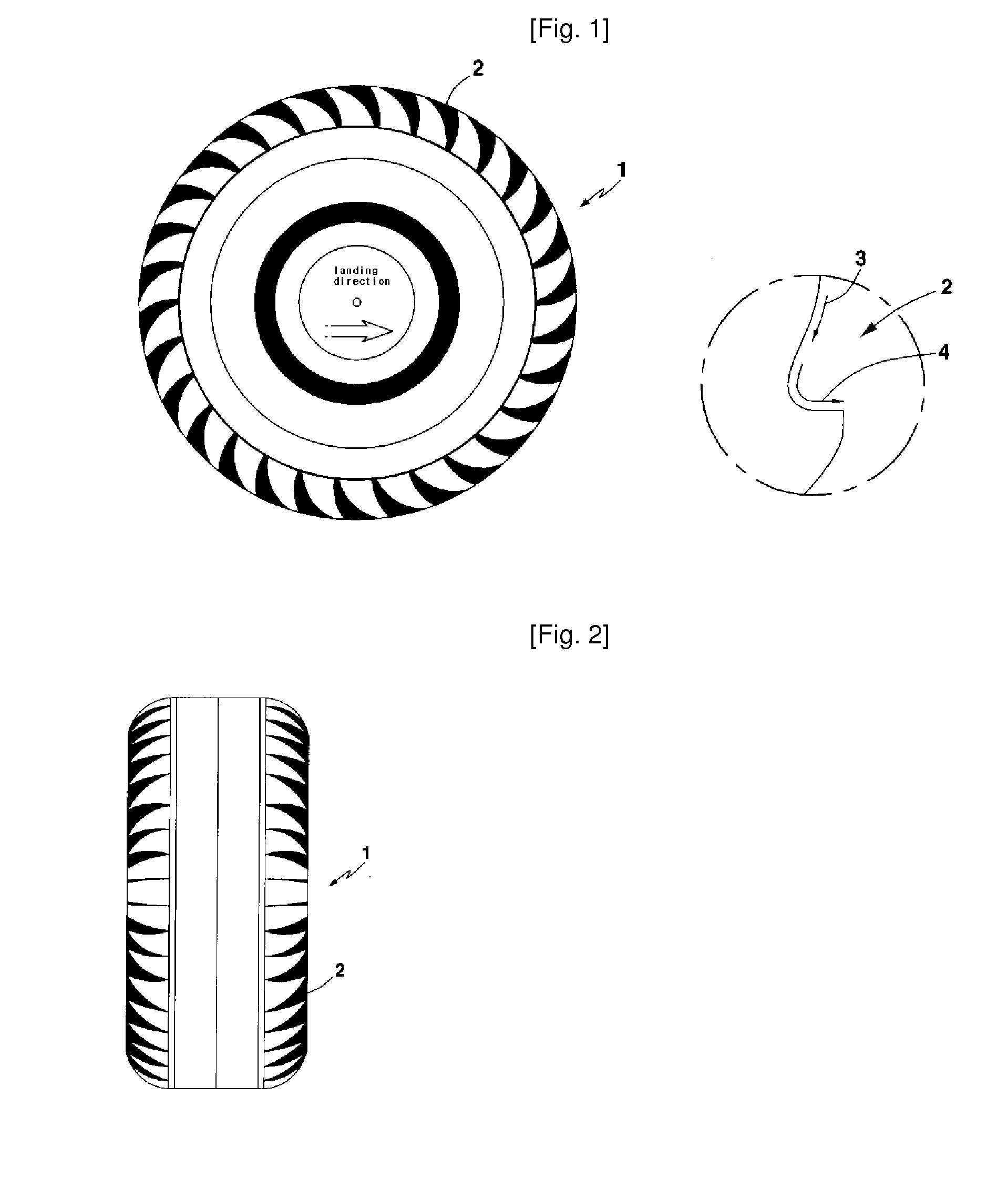 Airplane tire with air pocket